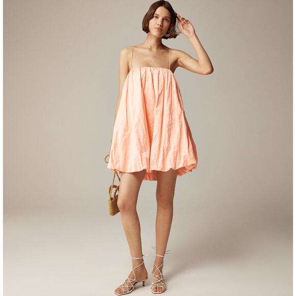 J.Crew Collection Mini Bubble Dress Satin Party Holiday Peony Pink US 8 NWT - Picture 1 of 15